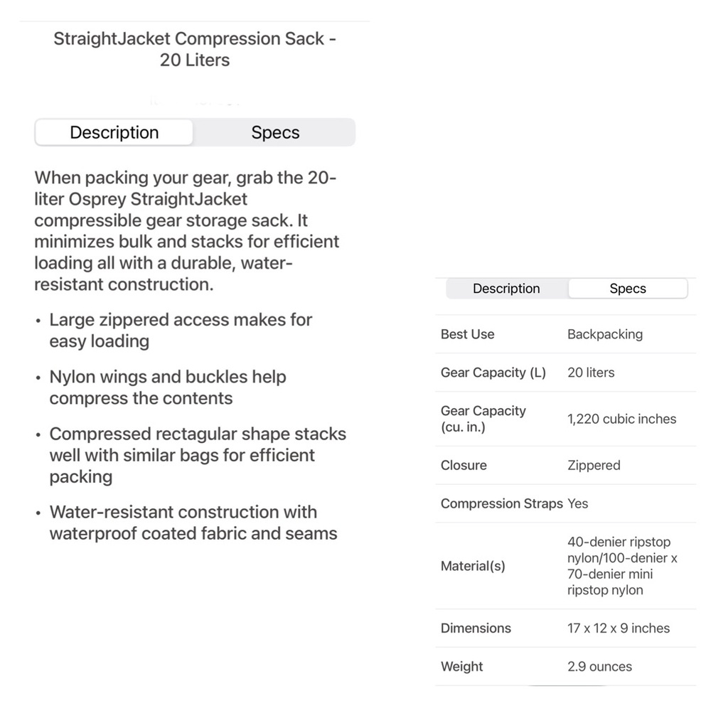 Osprey Straightjacket Compression Sack - 20l - image 5